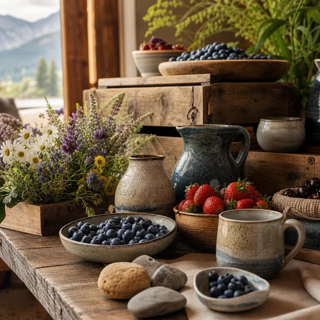 A seasonal market stall in the Columbia Valley